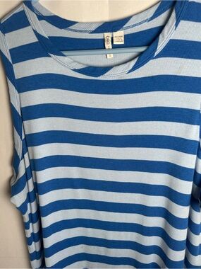 Cato Blue and Light Blue Striped Short Sleeve Tee